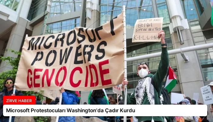 Microsoft Protestocuları Washington’da Çadır Kurdu